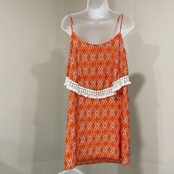 NWOT Fab’rik Orange fringe dress. Size L large 12/14 - Picture 5 of 7